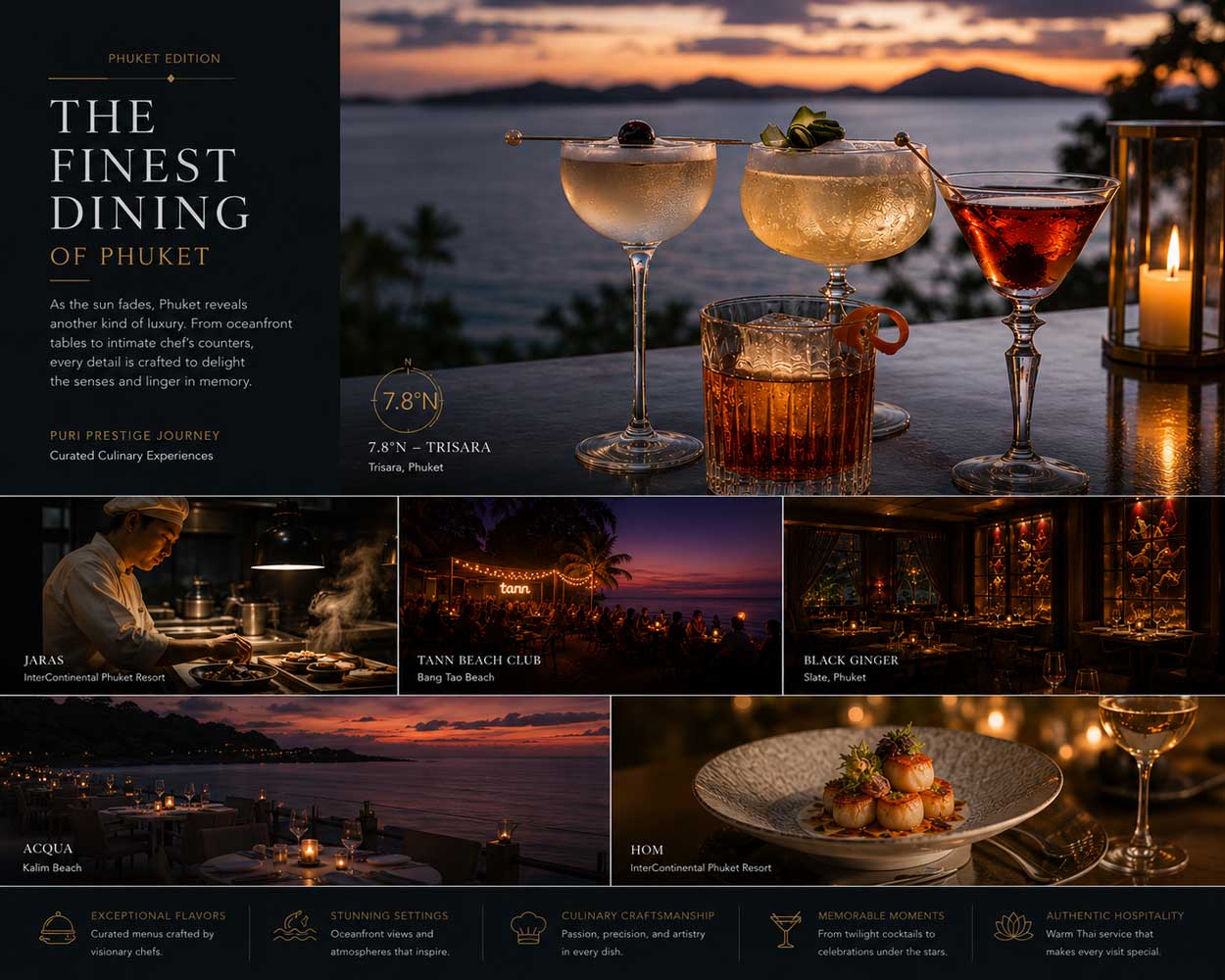 The Finest Dining of Phuket — Curated by Puri Prestige Journey.